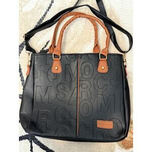 JingPin Piju Faux Leather Bag, Crossbody|Shoulder‎ Bag Black and tan